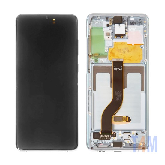 Touch+Display+Frame Samsung Galaxy S20 Plus 5g/G986/4G/G985 Sem Câmera Service Pack Branco